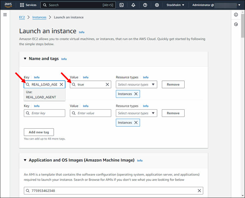 AWS Console: Launch Instance - Add Tag