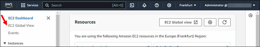 AWS Console: EC2 Global View