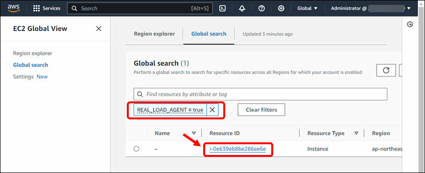 AWS Console: Global search